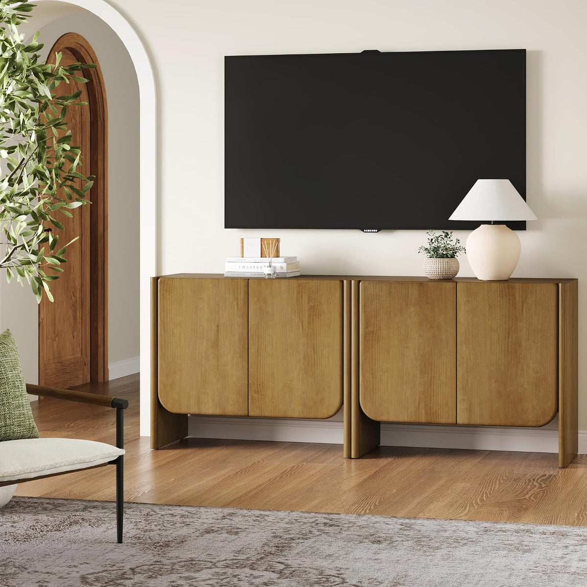 Mid-Century Storage Cabinet – Modern Entryway & Living Room Organize