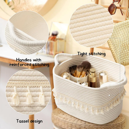 Woven Cotton Rope Storage Baskets – Stylish Home Organizer