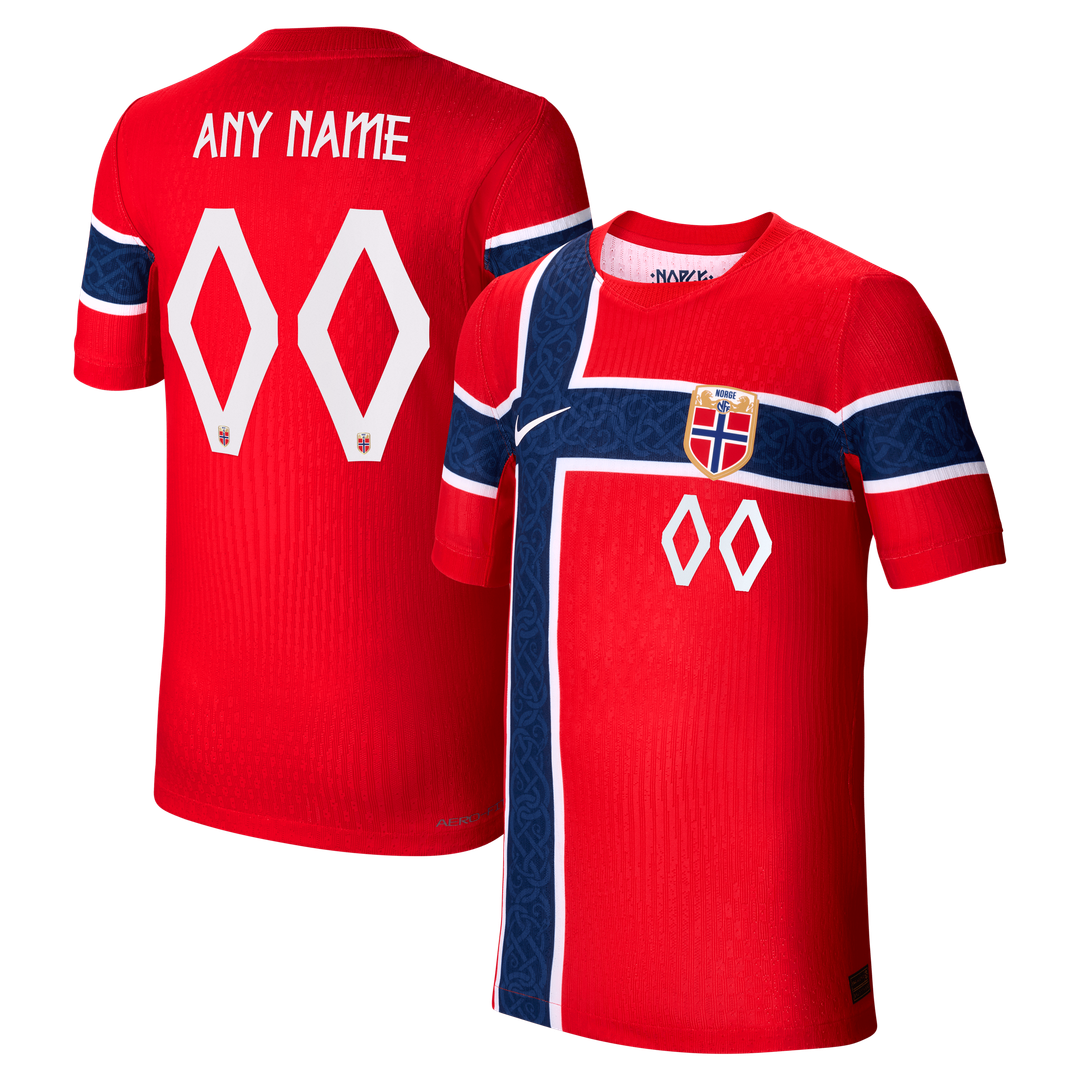 Norway National Team Nike Youth 2026 Home Match Authentic Custom Jersey - Red