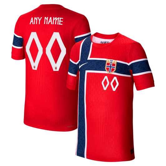 Norway National Team Nike Youth 2026 Home Match Authentic Custom Jersey - Red