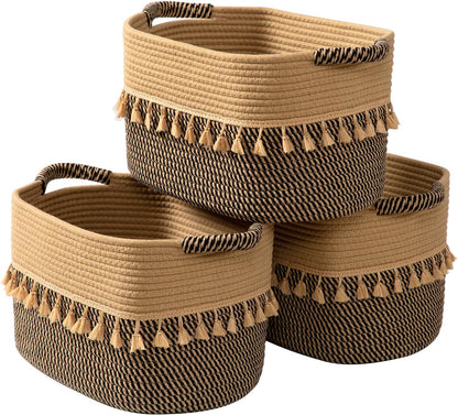 Woven Cotton Rope Storage Baskets – Stylish Home Organizer