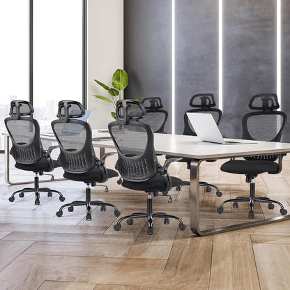 Ergonomic High-Back Office Chair – Adjustable Headrest & Lumbar Support