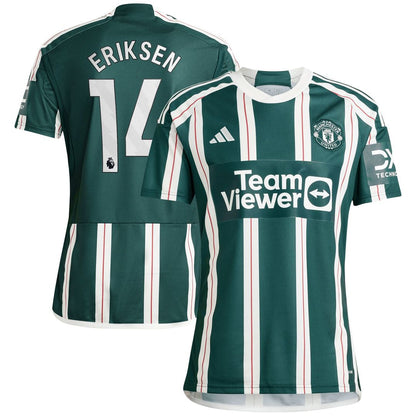 Christian Eriksen Manchester United adidas 2023/24 Away Replica Player Jersey - Green