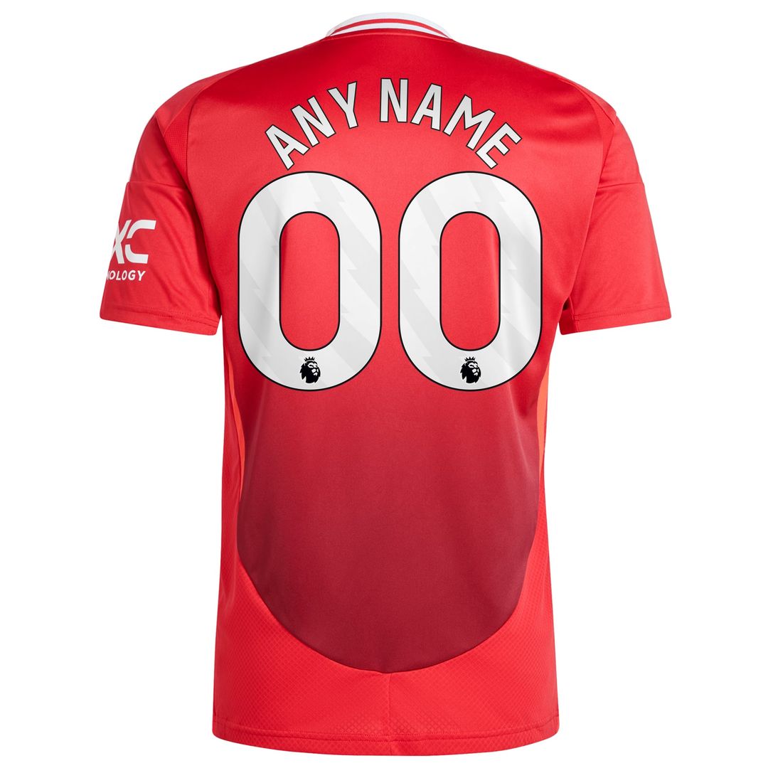 Manchester United adidas 2024/25 Home Replica Custom Jersey - Red