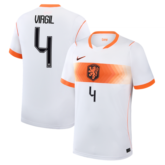 Virgil van Dijk Netherlands National Team Nike 2026 Away Stadium Replica Jersey - White