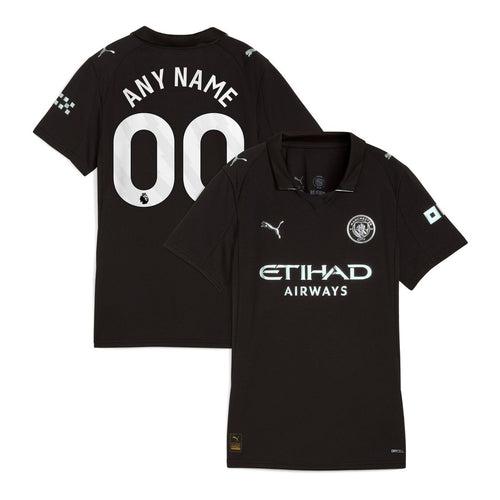 Manchester City Puma Women's 2025/26 Away Replica Custom Jersey - Black