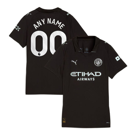 Manchester City Puma Women's 2025/26 Away Replica Custom Jersey - Black
