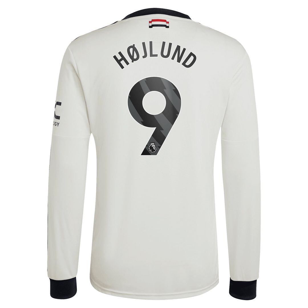 Rasmus Højlund Manchester United adidas Originals 2024/25 Third Replica Long Sleeve Jersey - Cream