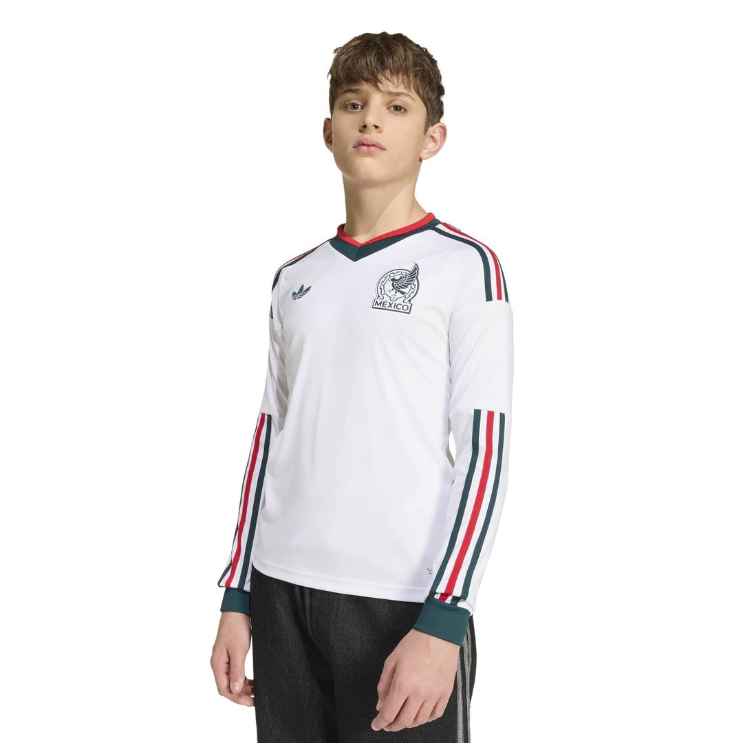 Mexico National Team adidas Youth 2026 Away Replica Long Sleeve Jersey - White