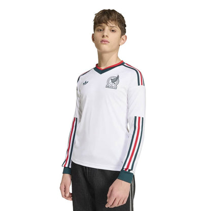 Mexico National Team adidas Youth 2026 Away Replica Long Sleeve Jersey - White