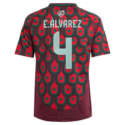 Edson Alvarez Mexico National Team adidas Youth 2024 Home Replica Player Jersey - Burgundy
