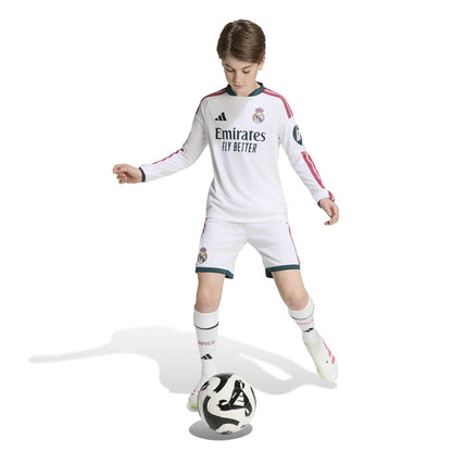 Real Madrid adidas Youth 2026/27 Home Replica Long Sleeve Jersey - White