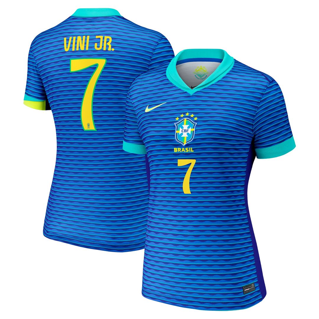 Vini Jr. Brazil National Team Nike Women's 2024 Away Replica Jersey - Blue