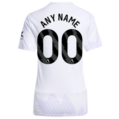 Manchester United adidas Women's 2025/26 Away Replica Custom Jersey - White