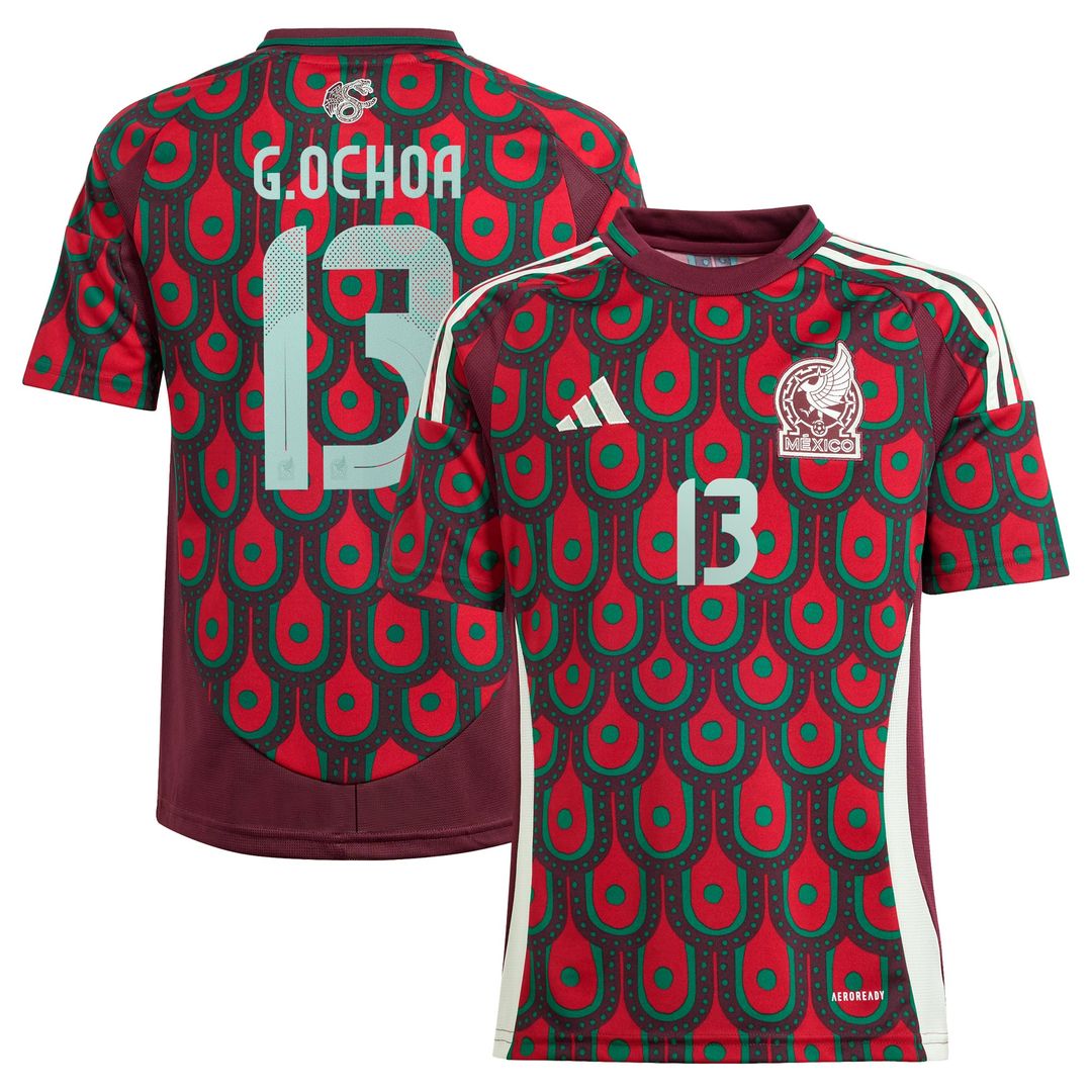 Guillermo Ochoa Mexico National Team adidas Youth 2024 Home Replica Player Jersey - Burgundy