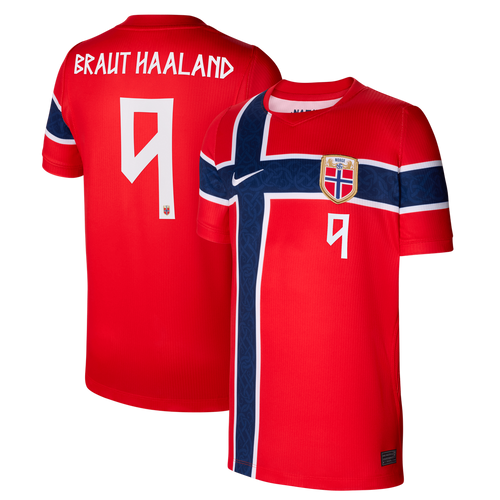 Erling Haaland Norway National Team Nike Youth 2026 Home Stadium Replica Jersey - Red