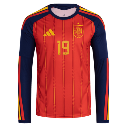 Lamine Yamal Spain National Team adidas 2026 Home Replica Long Sleeve Jersey - Red