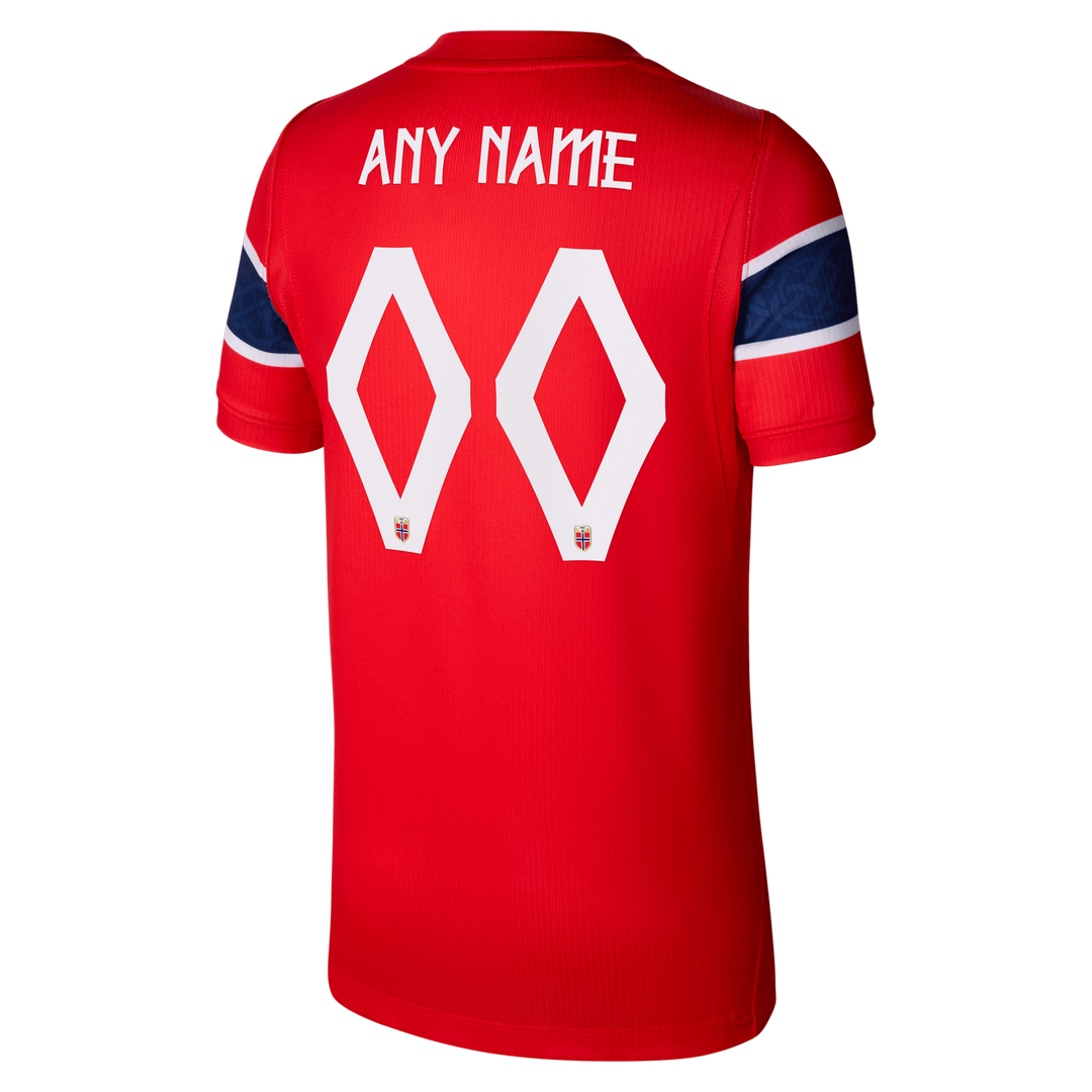 Norway National Team Nike Youth 2026 Home Stadium Replica Custom Jersey - Red