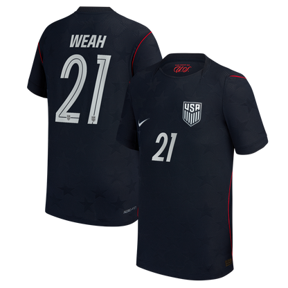 Timothy Weah USMNT Nike Youth 2026 Away Match Authentic Jersey - Blue