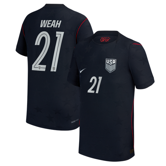 Timothy Weah USMNT Nike Youth 2026 Away Match Authentic Jersey - Blue