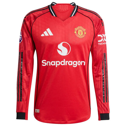 Manchester United adidas 2025/26 Away Authentic Long Sleeve Custom Jersey - White
