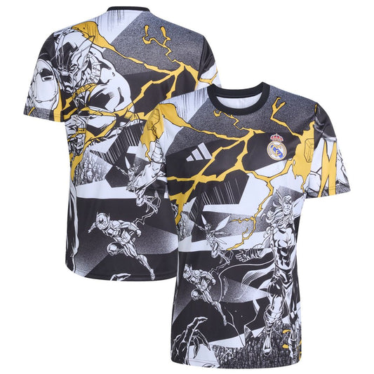 Real Madrid x Marvel adidas AEROREADY 2025/26 Pre-Match Top - White