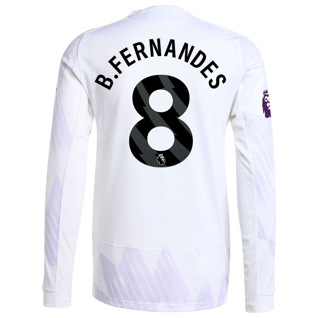 Bruno Fernandes Manchester United adidas 2025/26 Away Authentic Long Sleeve Player Jersey - White