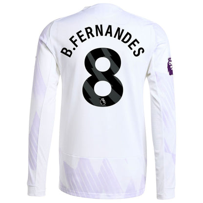 Bruno Fernandes Manchester United adidas 2025/26 Away Authentic Long Sleeve Player Jersey - White