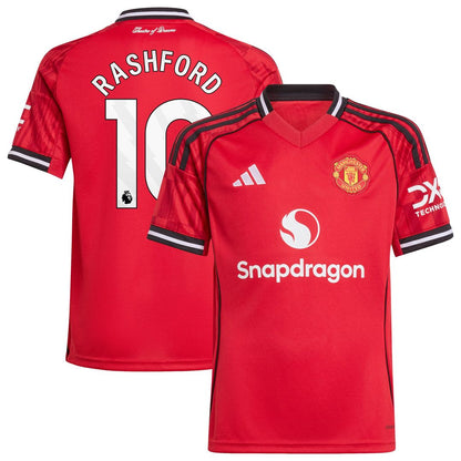 Marcus Rashford Manchester United adidas Youth Home 2025/26 Replica Player Jersey - Red