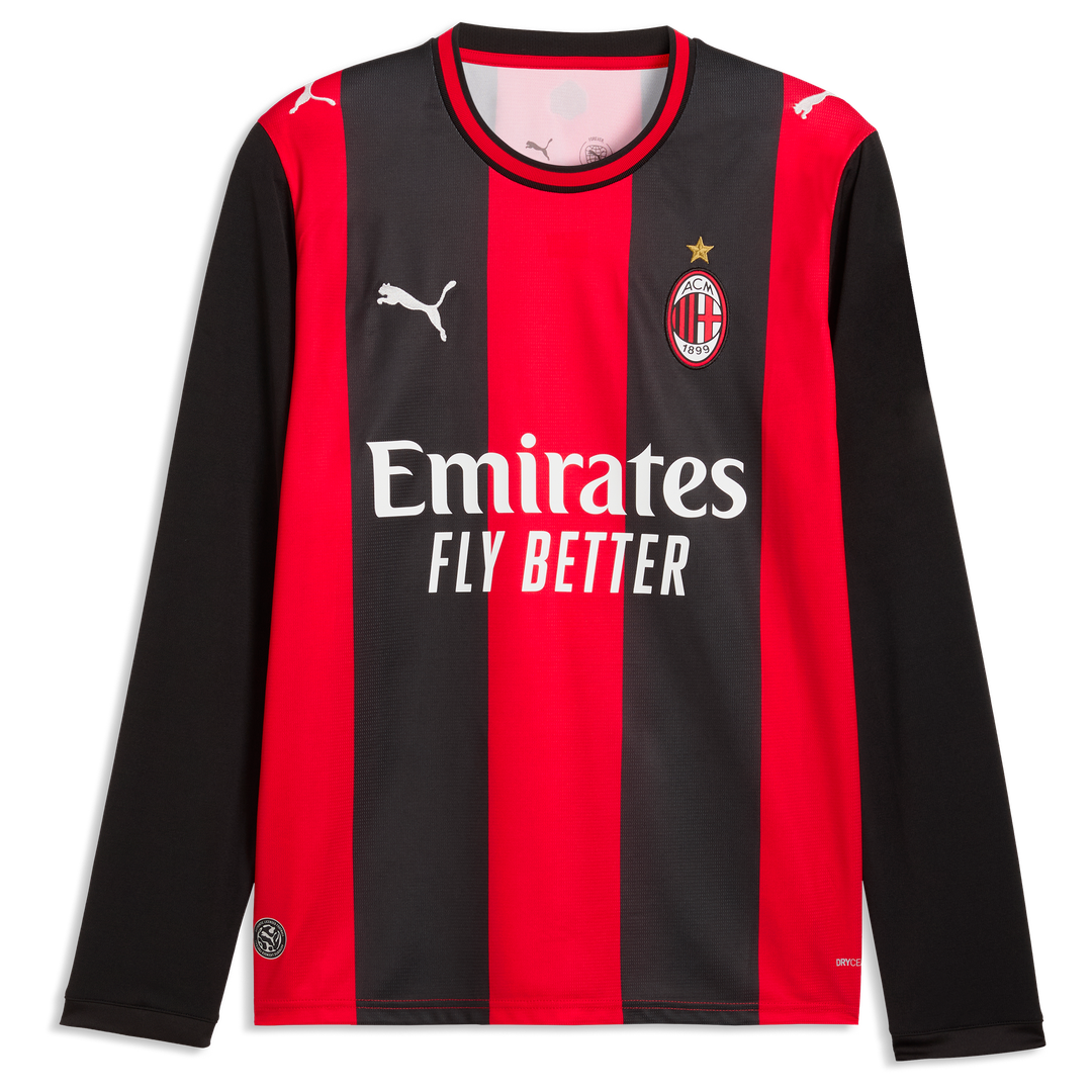 AC Milan Puma 2026/27 Home Replica Long Sleeve Jersey - Black/Red