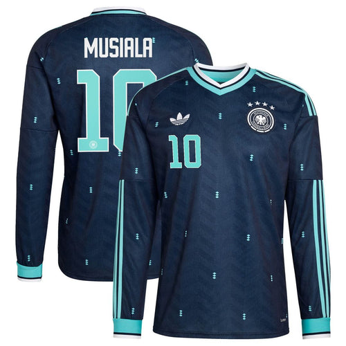 Jamal Musiala Germany National Team adidas 2026 Away Replica Long Sleeve Jersey - Navy