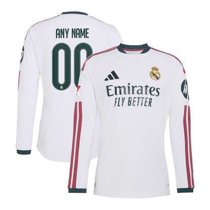 Real Madrid adidas 2026/27 Home On-Field Authentic Custom Long Sleeve Jersey - White