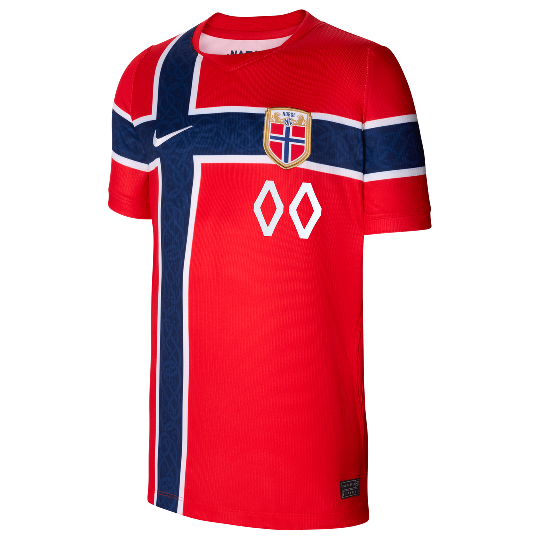 Norway National Team Nike Youth 2026 Home Stadium Replica Custom Jersey - Red