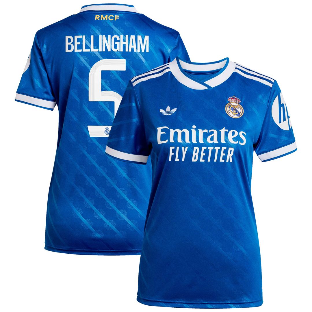 Jude Bellingham Real Madrid adidas Women's 2025/26 Third Replica Player Jersey - Blue