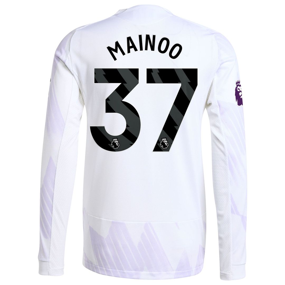 Kobbie Mainoo Manchester United adidas 2025/26 Away Authentic Long Sleeve Player Jersey - White