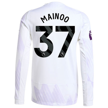 Kobbie Mainoo Manchester United adidas 2025/26 Away Authentic Long Sleeve Player Jersey - White