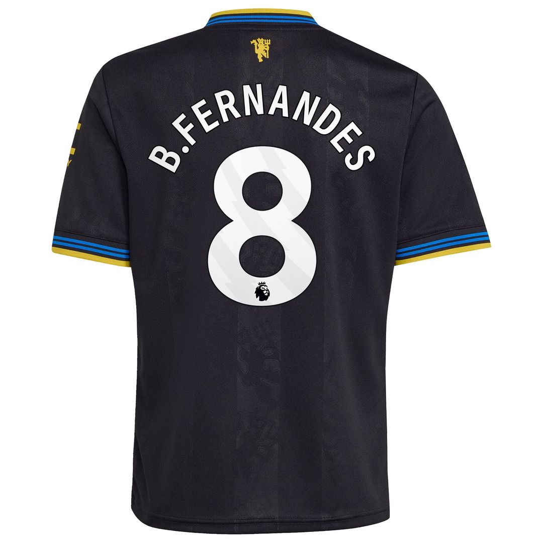 Bruno Fernandes Manchester United adidas Youth 2025/26 Away Replica Player Jersey - White
