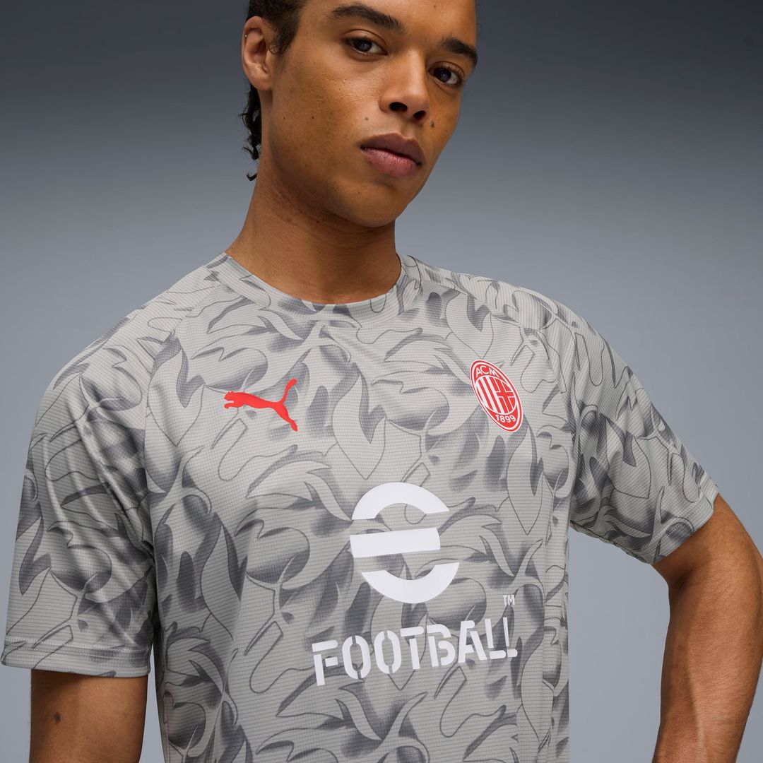 AC Milan Puma 2025/26 Pre-Match Training Jersey - Gray
