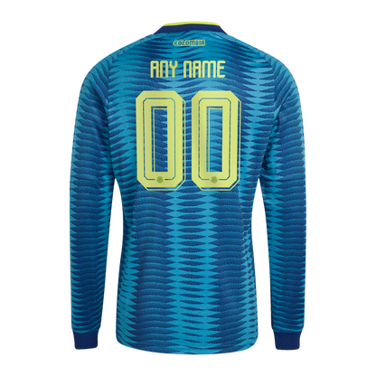 Colombia National Team adidas 2026 Away Replica Long Sleeve Custom Jersey - Turquoise