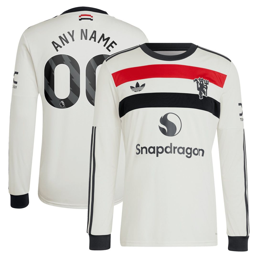 Manchester United adidas 2024/25 Away Replica Long Sleeve Custom Jersey - Navy