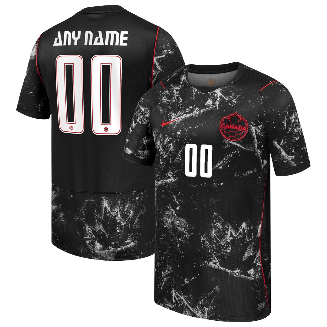 Canada Soccer Nike 2026 Away Stadium Replica Custom Jersey - Black