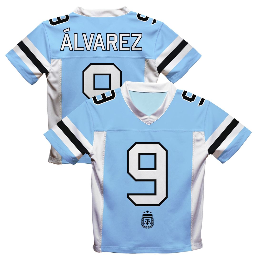 Julián Álvarez Argentina National Team Vive La Fete  Football Jersey - Light Blue