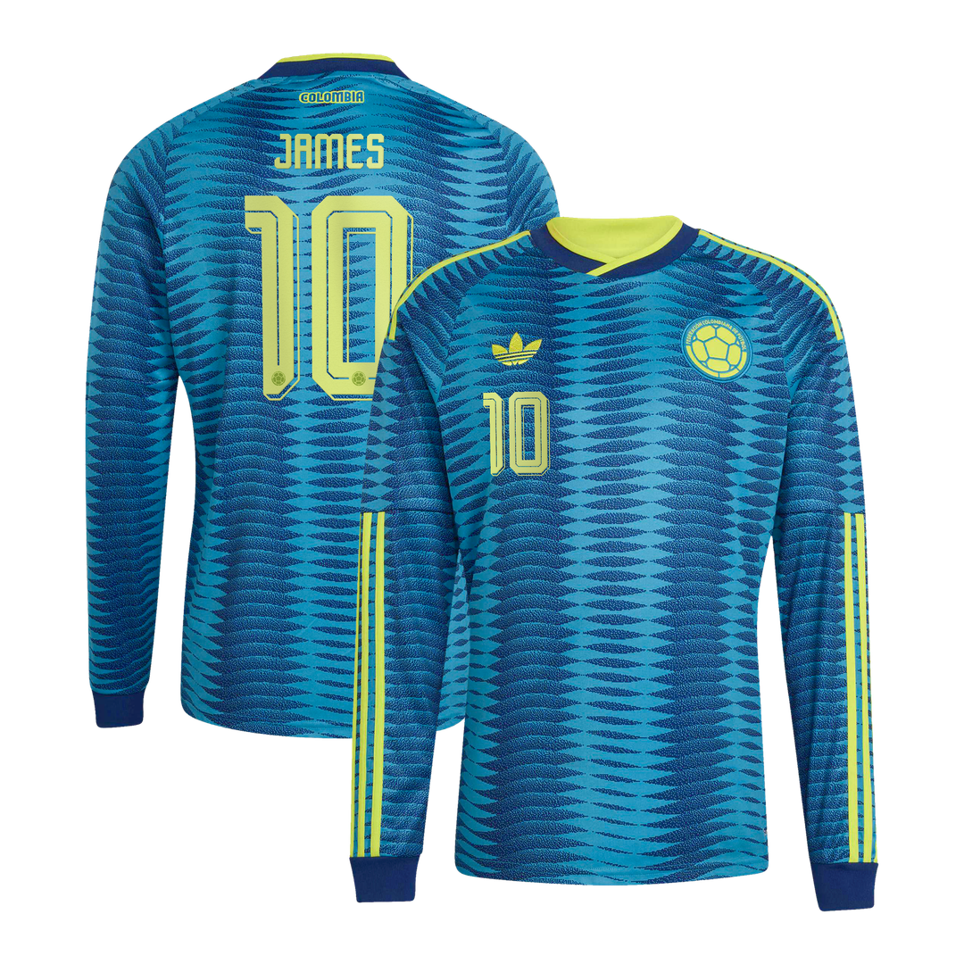 James Rodríguez Colombia National Team adidas 2026 Away Replica Long Sleeve Jersey - Turquoise