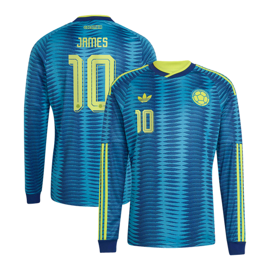 James Rodríguez Colombia National Team adidas 2026 Away Replica Long Sleeve Jersey - Turquoise