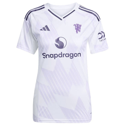 Manchester United adidas Women's 2025/26 Away Replica Custom Jersey - White