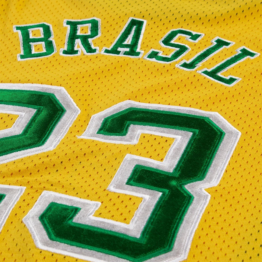 Brazil National Team Jordan Brand Youth Mesh Basketball Fashion Jersey - Yellow
