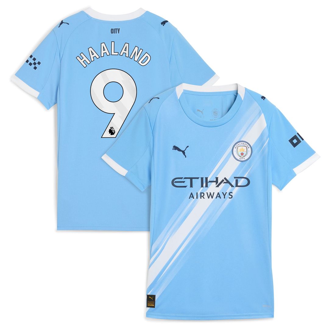 Erling Haaland Manchester City Puma Women's 2025/26 Home Replica Player Jersey - Sky Blue