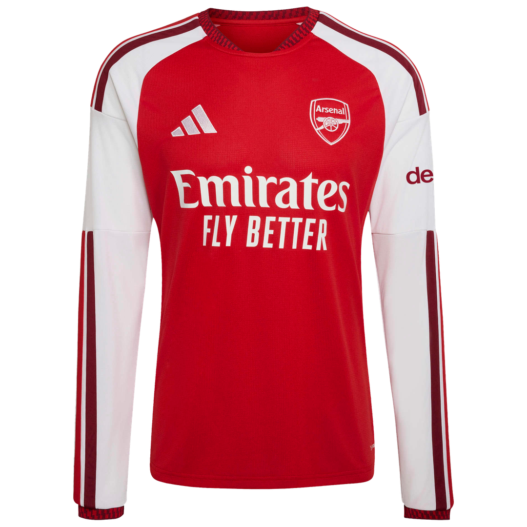 Arsenal adidas 2026/27 Home Replica Custom Long Sleeve Jersey - Red