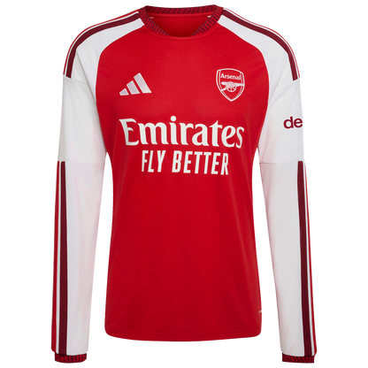 Arsenal adidas 2026/27 Home Replica Custom Long Sleeve Jersey - Red