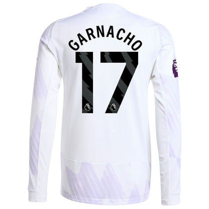 Alejandro Garnacho Manchester United adidas 2025/26 Away Authentic Long Sleeve Player Jersey - White